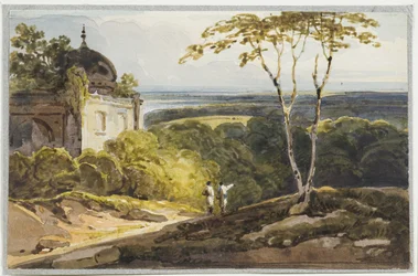 Landscape view with Muslim domed tomb, 1819